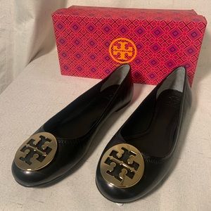 TORY BURCH Minnie Travel Ballet 🖤 Black with Gold Hardware